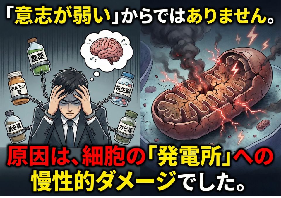 大切なミトコンドリアちゃんを破壊するモノたち|農薬・ホルモン剤・抗生剤・重金属が奪うエネルギーの正体